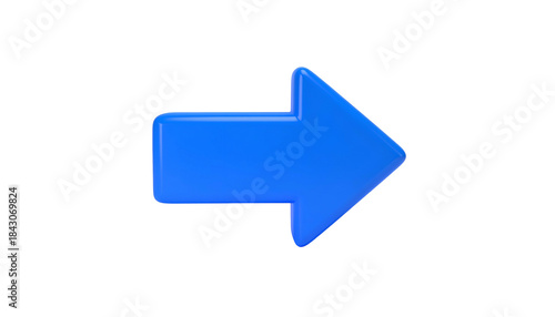 Free Download A glossy, three-dimensional blue arrow pointing to the right against a black background - GFXLoad