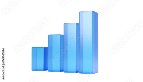 Four blue, translucent bar graph columns increasing in height against a black background Free Download Four blue, translucent bar graph columns increasing in height against a black background - GFXLoad