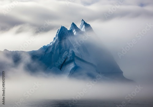 Wallpaper Mural Misty Mountain Peaks Emerging from Clouds Torontodigital.ca