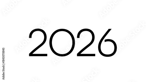 Bold 2026 typography repeating in rows against white background