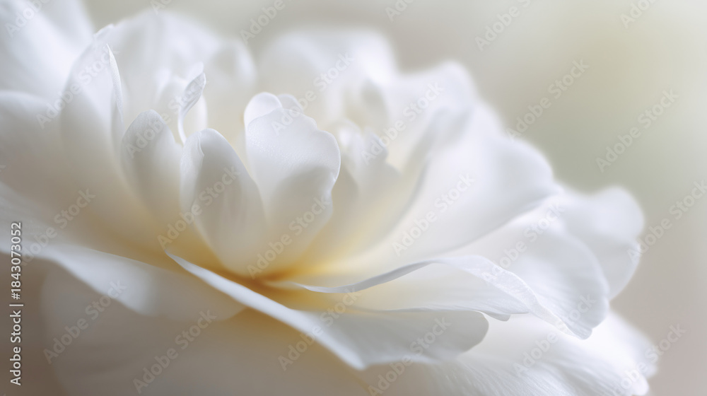 Fototapeta premium Delicate white flower petals with soft natural lighting