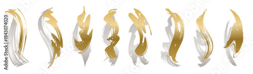 筆の質感を活かした縦書き見出し用ブラシストローク素材