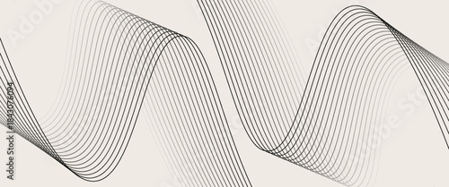 Abstract vector background with black wavy lines. vector. eps 10