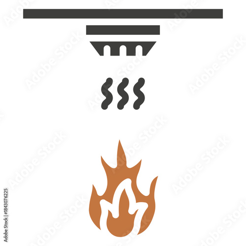 Fire Detector Dual Tone Icon Mini Illustration, Use For Modern Concept, Print, Ui, Ux Kit, Web And App Development. Vector Related To Firefighter, Rescue And More