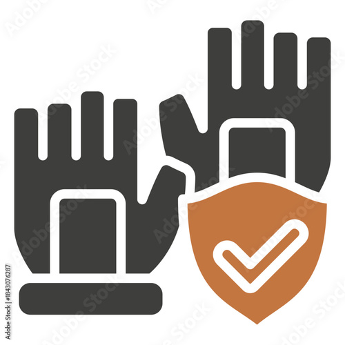 Safety Gloves Dual Tone Icon Mini Illustration, Use For Modern Concept, Print, Ui, Ux Kit, Web And App Development. Vector Related To Firefighter, Rescue And More