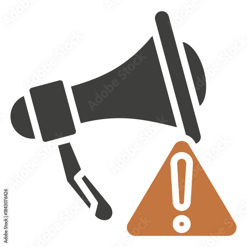 Megaphone Dual Tone Icon Mini Illustration, Use For Modern Concept, Print, Ui, Ux Kit, Web And App Development. Vector Related To Firefighter, Rescue And More