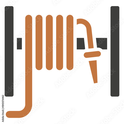 Fire Hose Dual Tone Icon Mini Illustration, Use For Modern Concept, Print, Ui, Ux Kit, Web And App Development. Vector Related To Firefighter, Rescue And More