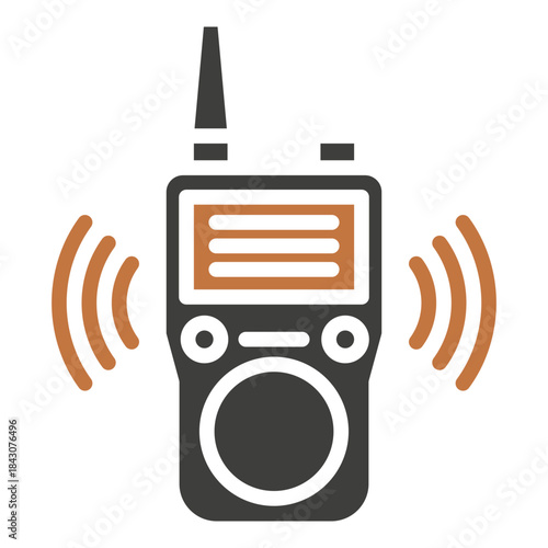Walkie Talkie Dual Tone Icon Mini Illustration, Use For Modern Concept, Print, Ui, Ux Kit, Web And App Development. Vector Related To Firefighter, Rescue And More