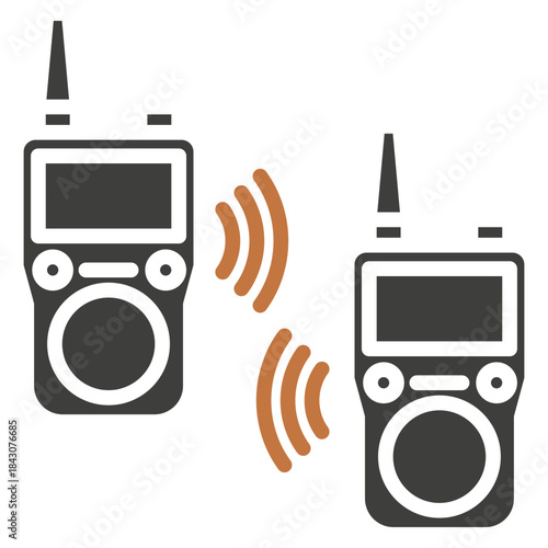 Radio Communication Dual Tone Icon Mini Illustration, Use For Modern Concept, Print, Ui, Ux Kit, Web And App Development. Vector Related To Firefighter, Rescue And More