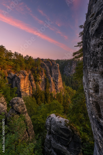 Sonnenaufgang Elbsandsteingebirge