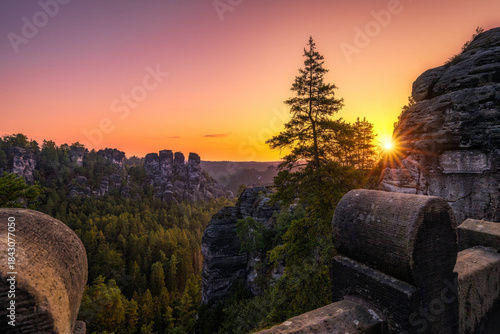 Sonnenaufgang auf der Bastei Brücke