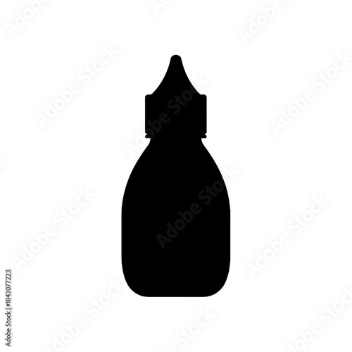 Eye drops bottle silhouette in minimalist design  