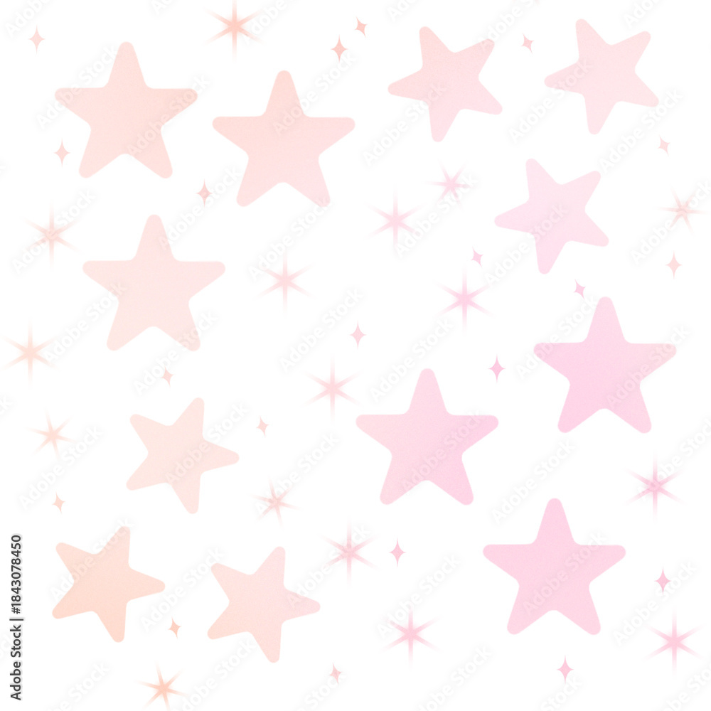 Obraz premium Soft Pink Gradient Christmas Stars and Sparkles – Festive Holiday Background Elements