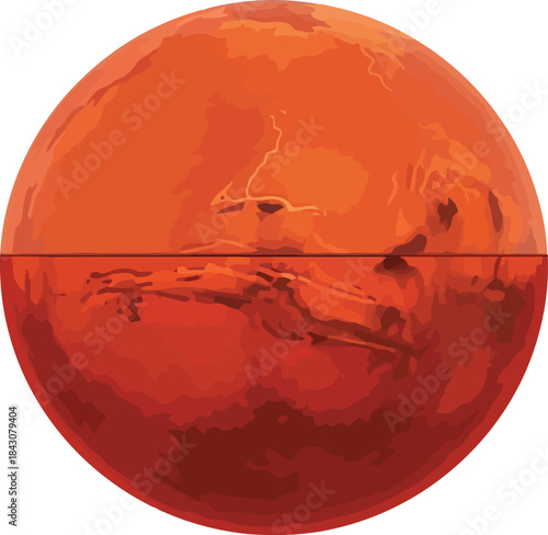 Vibrant planet mars surface detailed view space exploration cosmic body celestial astronomy science vector