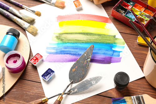 Paper sheet with paints str...
