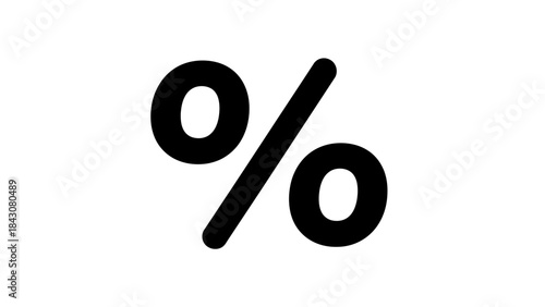 A bold black percentage symbol on a clean white background, representing statistics, discounts, or proportions.