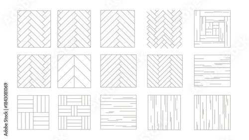 Collection of Various Wood Flooring Patterns and Textures for Interior Design