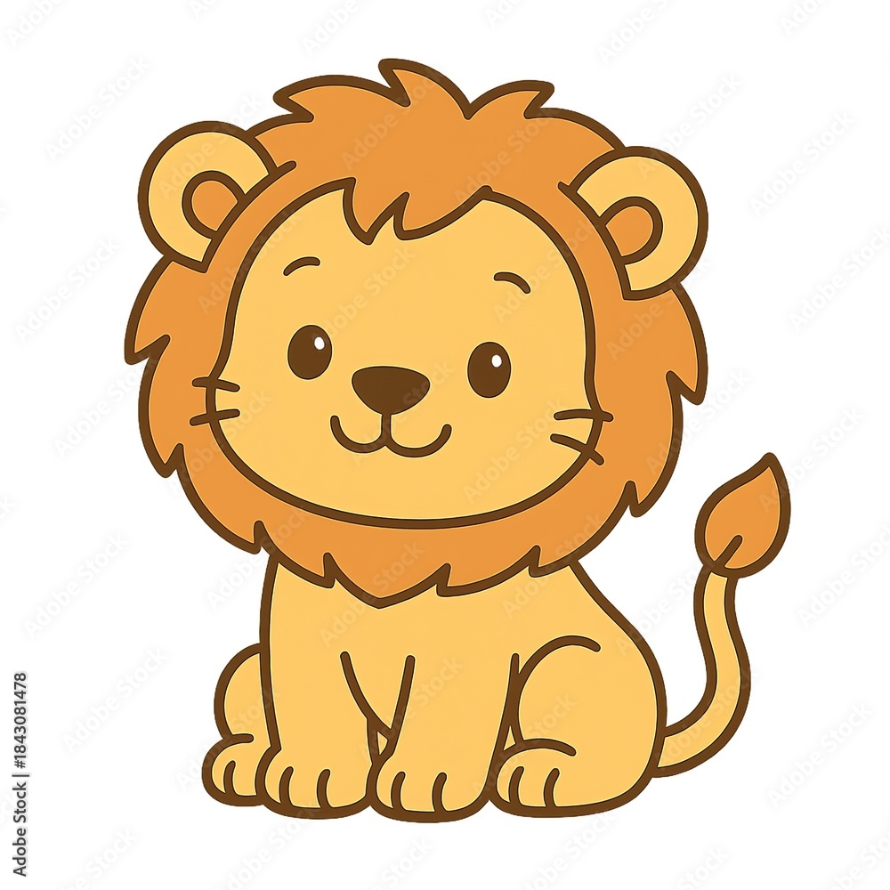 Obraz premium cartoon of Smiling Baby Lion