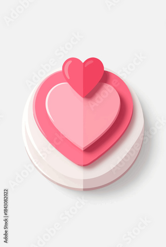 Elegant layered pink hearts illustration symbolizing romance and affection