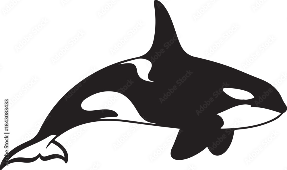 Naklejka premium A bold and clean collection of ocean marine animal silhouettes featuring iconic sea creatures