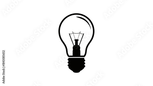 Black Silhouette of an Incandescent Light Bulb icon