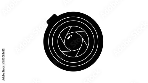 Camera Aperture Icon Black and White Close Up lens shutter