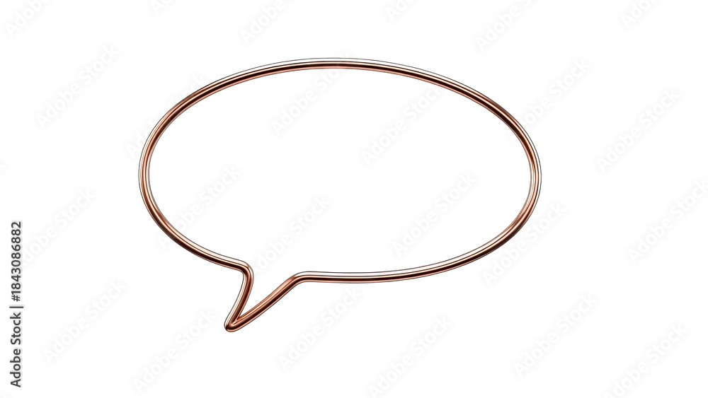 Fototapeta premium Copper Speech Bubble on White Background