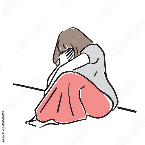 落ち込んでいる若い女性