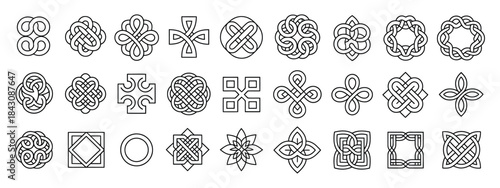 Celtic ornamental corners, showcasing traditional Irish knotwork and ornate border frames, with intricate Celtic designs