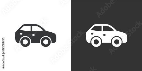 Car Side View icon. Solid glyph series icon