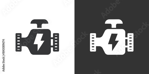 templateElectric Engine icon. Solid glyph series icon