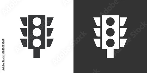 Traffic Light icon. Solid glyph series icon
