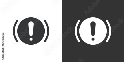 Emergency Brake Warning icon. Solid glyph series icon