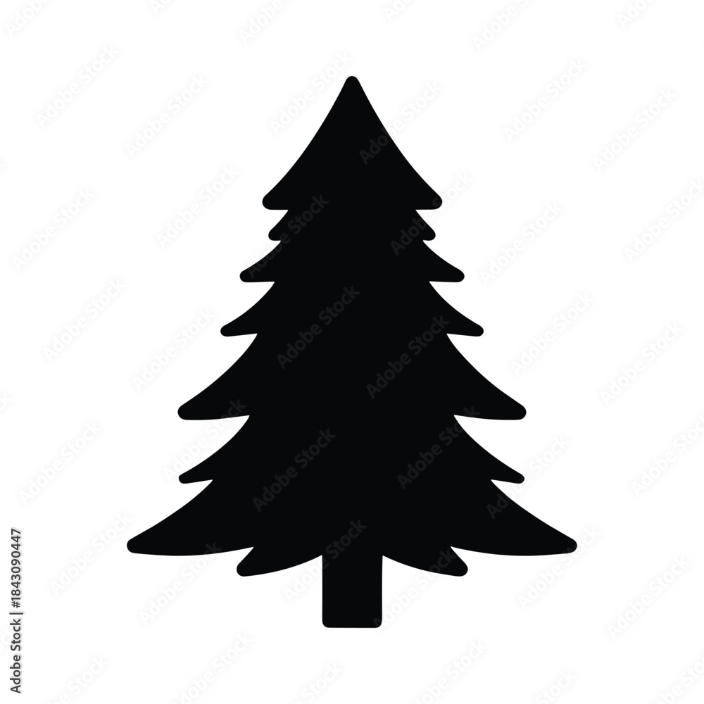 Fototapeta premium Christmas Tree silhouette Vector Illustration Design