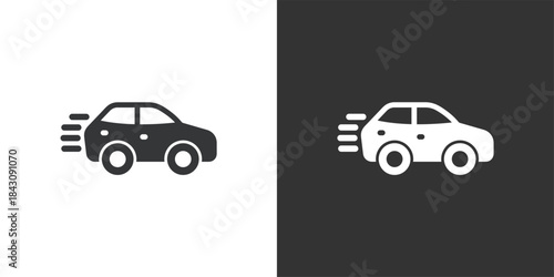 High speed car icon. Solid glyph series icon