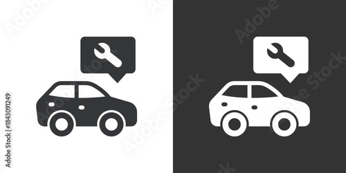 Car Service Required icon. Solid glyph series icon