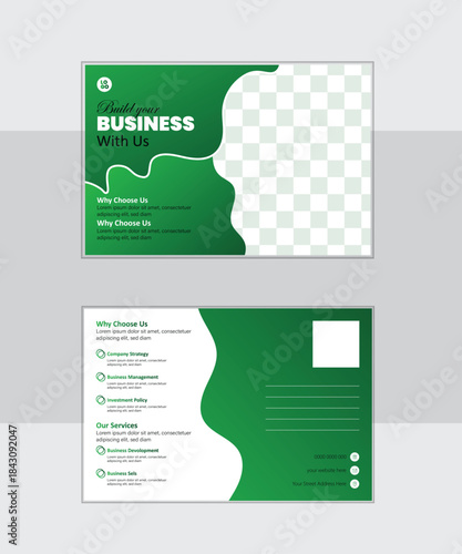 Business Postcard Design with Curve Shape 
