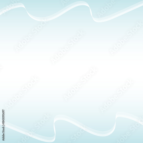 Blue gradient abstract background with white ribbon frame