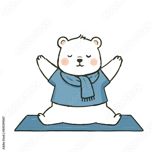 Cute cartoon polar bear cub riding a skateboard and snowboard with hearts in a pink Valentine vector illustration