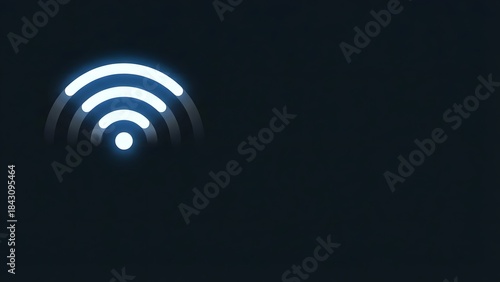 Wireless WiFi Signal Icon on Dark Background.