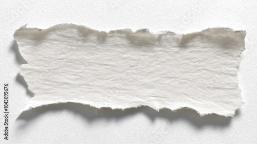 Torn white paper texture with ripped edges isolated on white