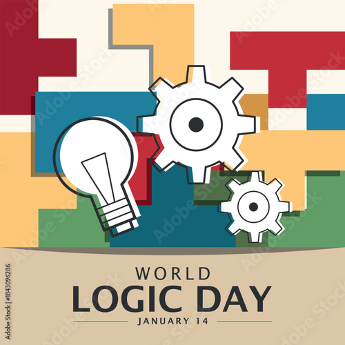 World Logic Day Poster. Rational thinking to solve problems