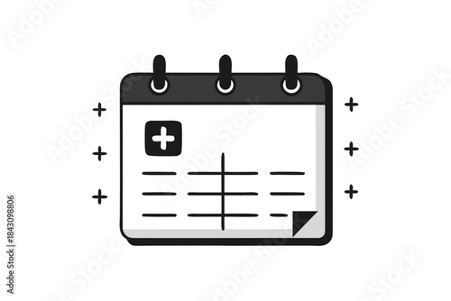 weekly planner calendar plus icon