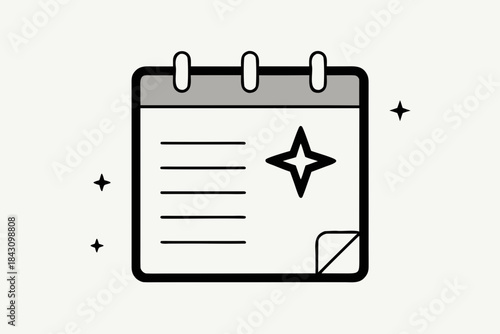 weekly planner schedule star icon
