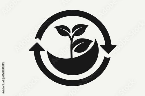 compost recycle arrows seed sprout icon