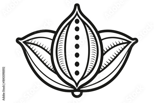 seed pod stem agriculture outline icon