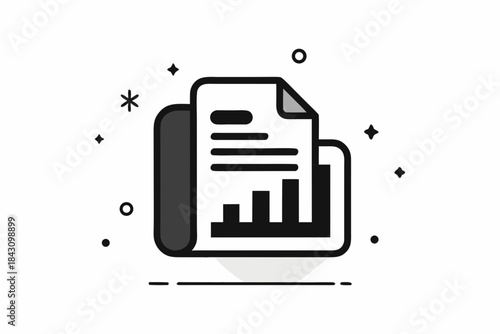 rounded tax document finance report icon