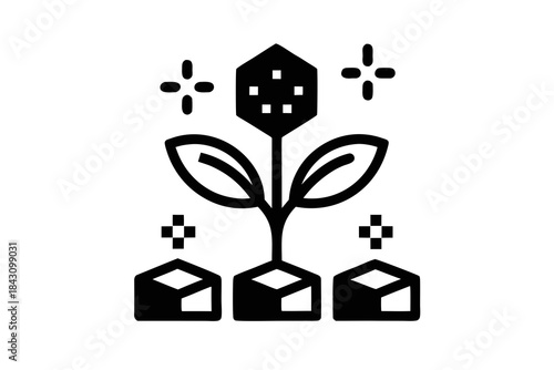 zigzag sprout with cube cluster