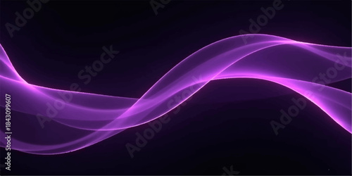 Abstract purple and blue flowing waves create a soft, colorful fractal background with smooth lines and subtle energy