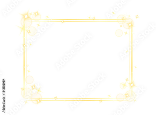 キラキラと枠線　背景透過